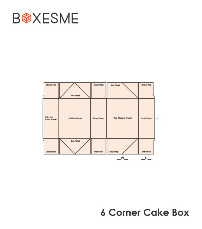 6 COorner Cake Box